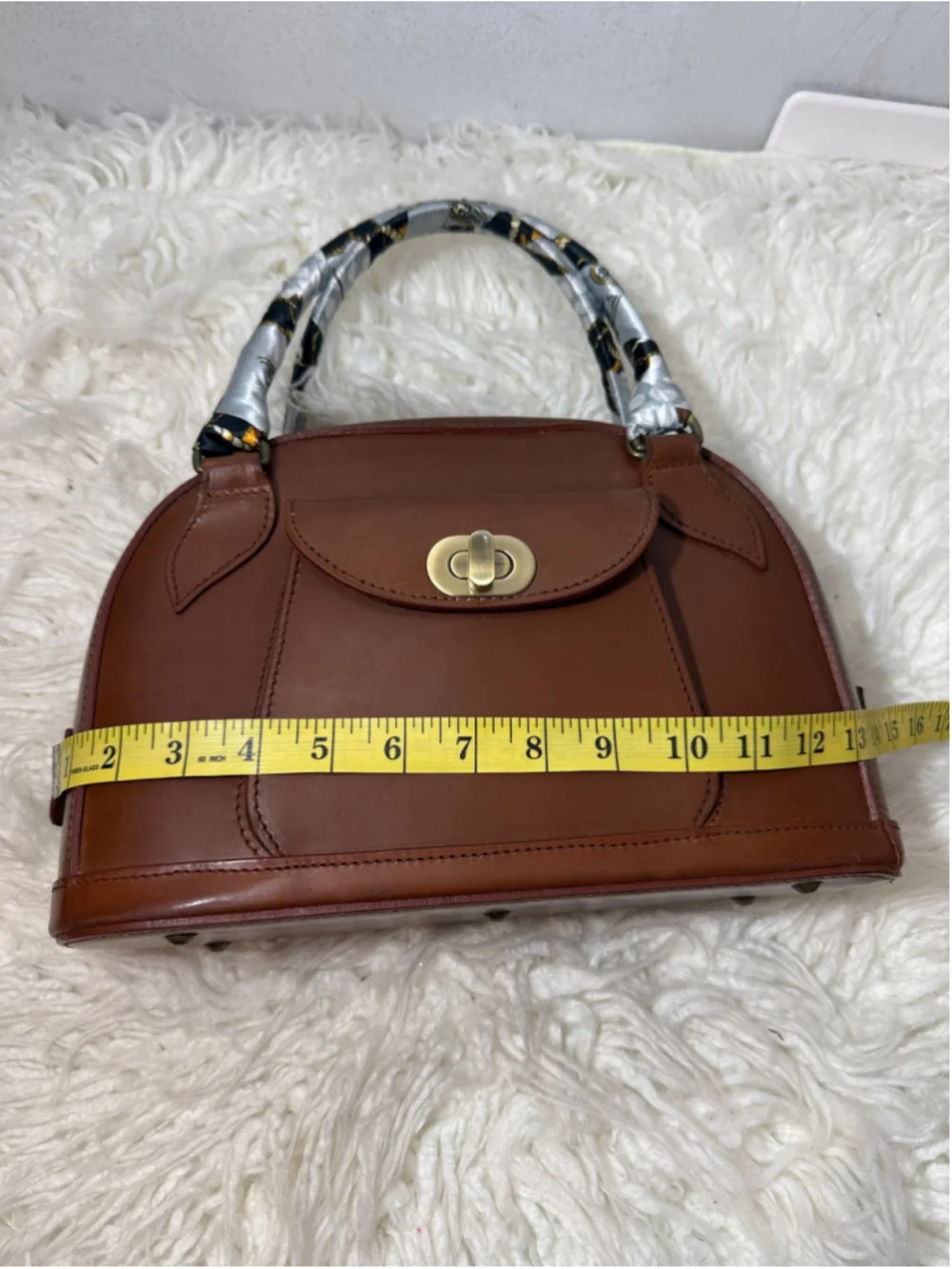 J.M Davidson vintage leather top handle satchel bag medium